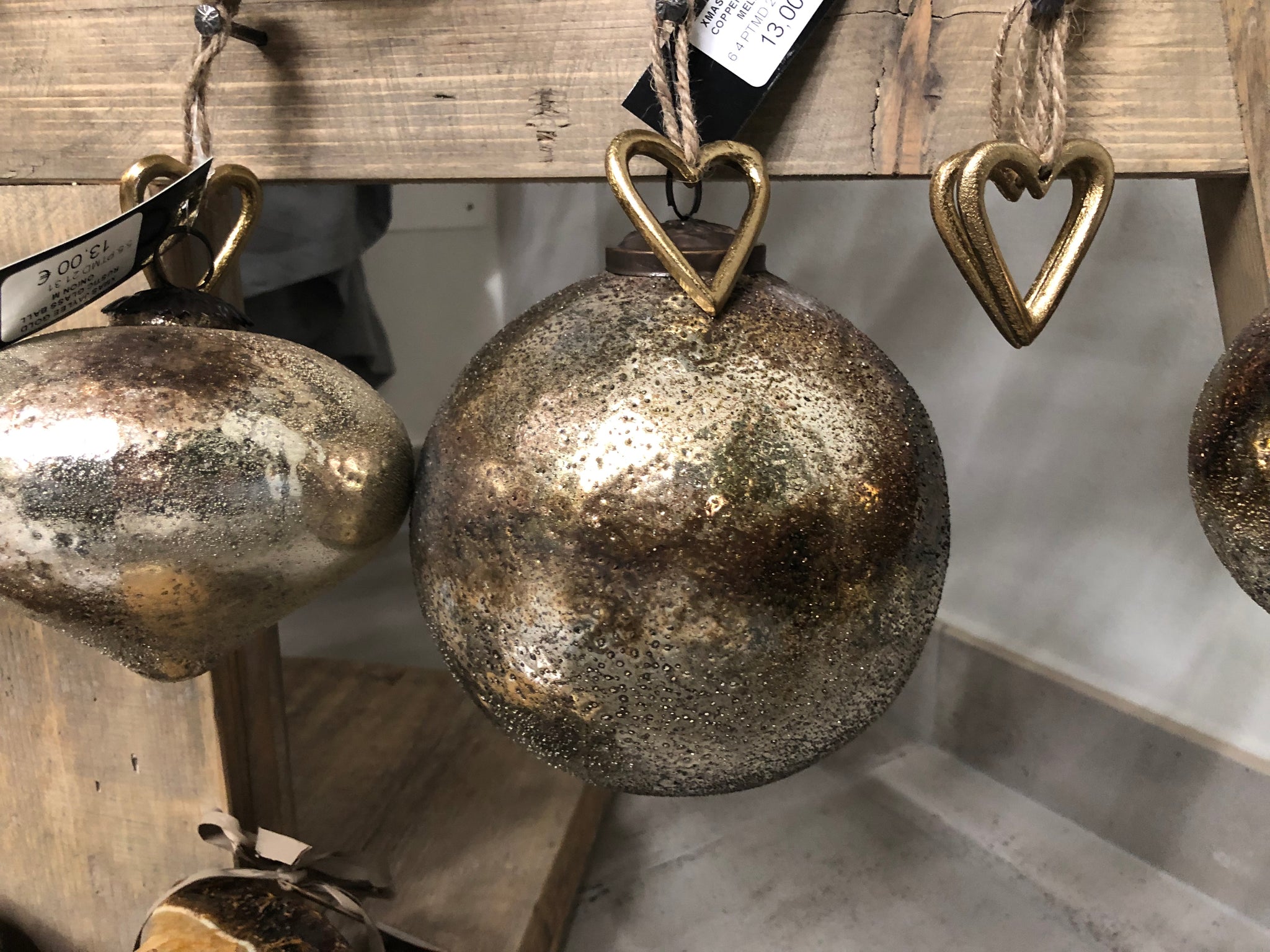 Xmas eward silver copper glass ball melange