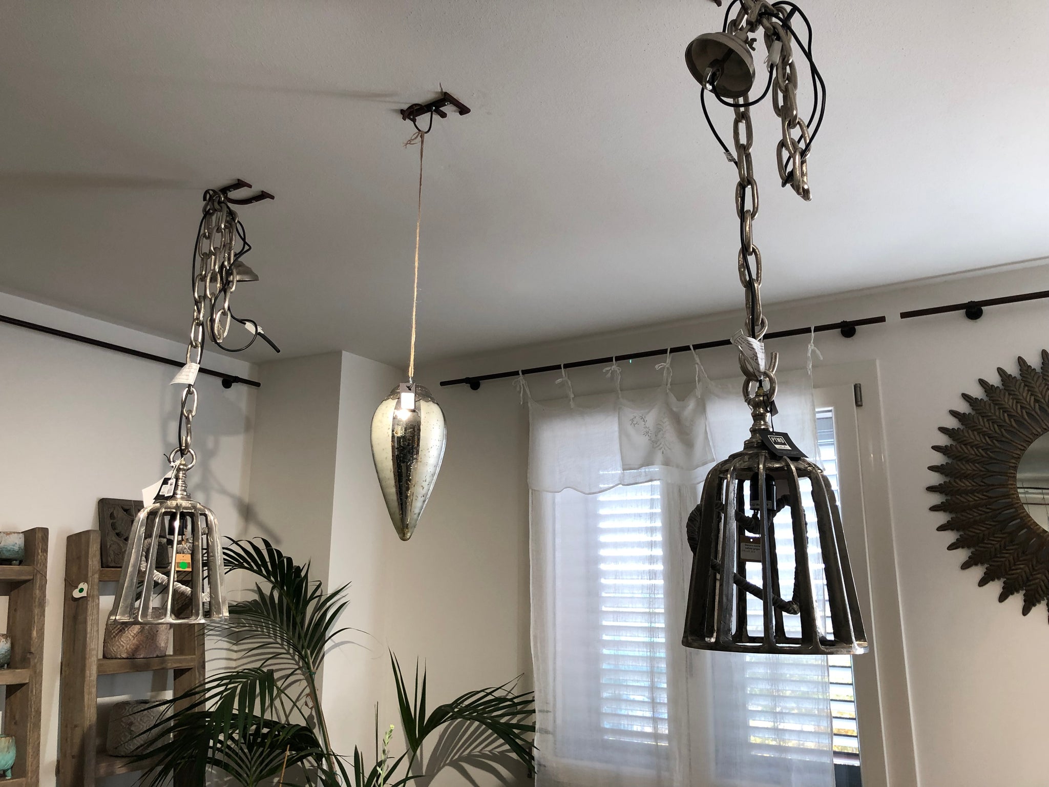 Alu rough lamp ceiling strokers open small- lampadario