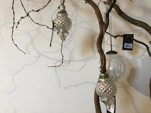 Christmas livia silver glass hanging ball S