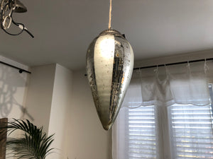 Christmas nadja silver glass hanging cone s