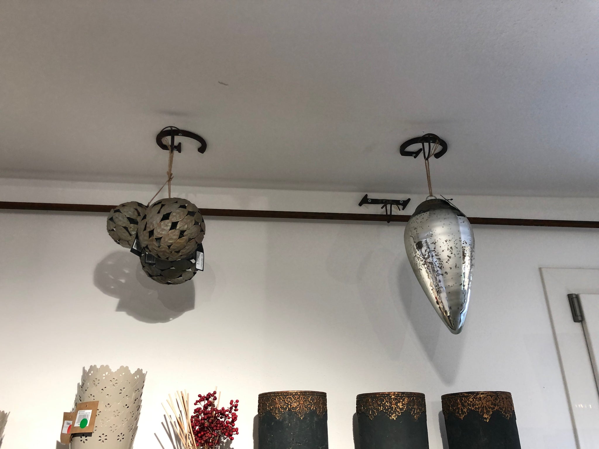 Christmas nadja silver glass hanging cone s