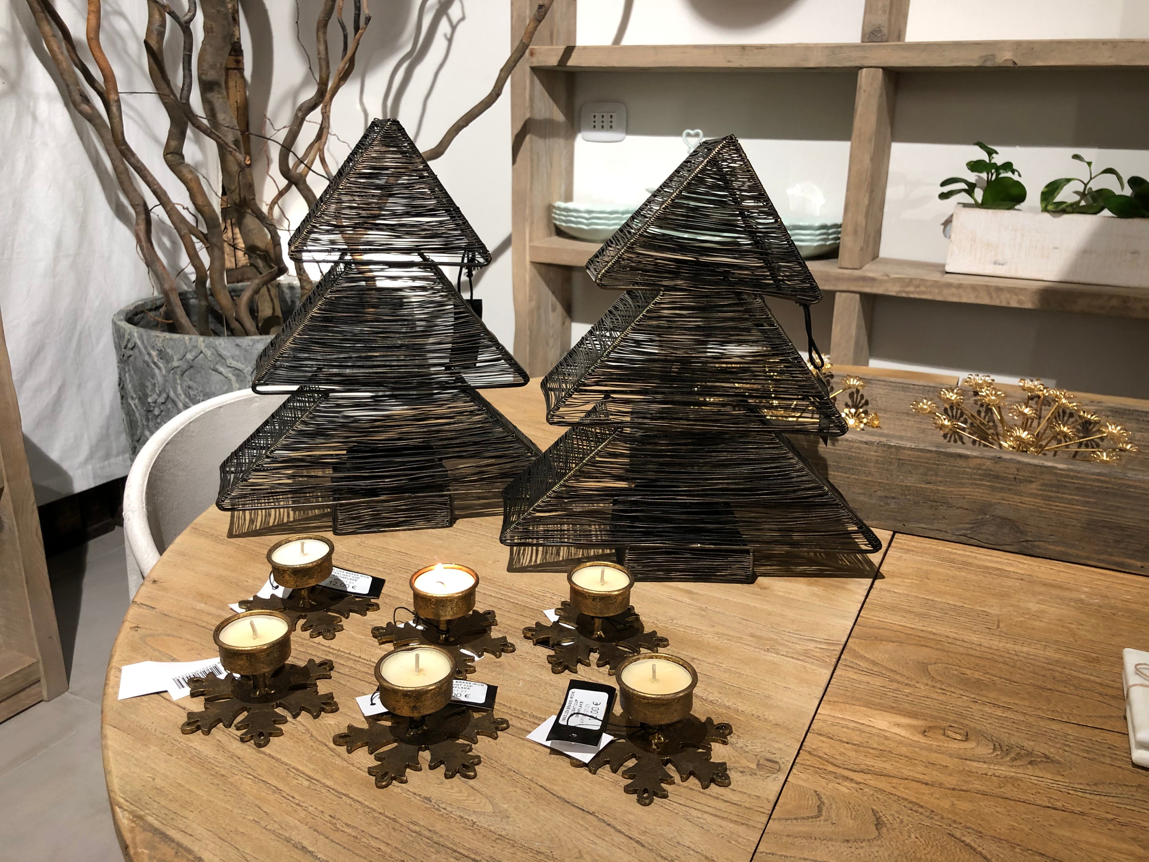 Xmas lida brass iron tealight cup snowflake