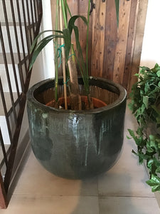 Vaso Davon Dark Green L ceramica