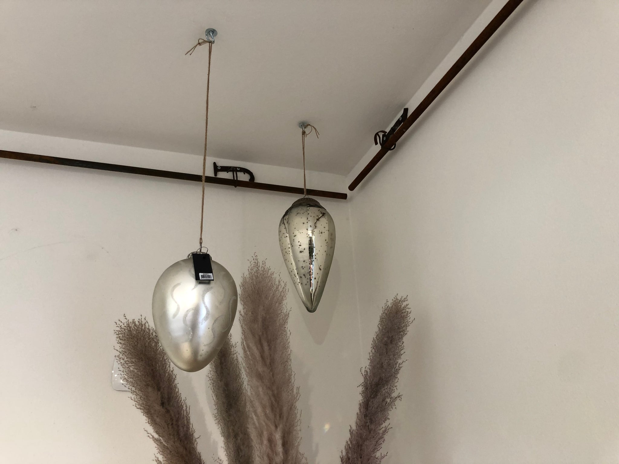 Christmas nadja silver glass hanging cone s