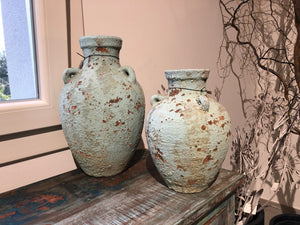 Wally green ceramic jar