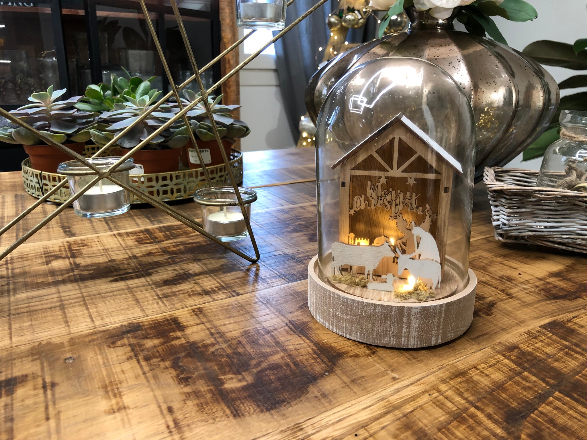 Presepe vetro luci