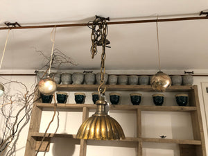 Alu brass lamp hanging curved s - lampadario