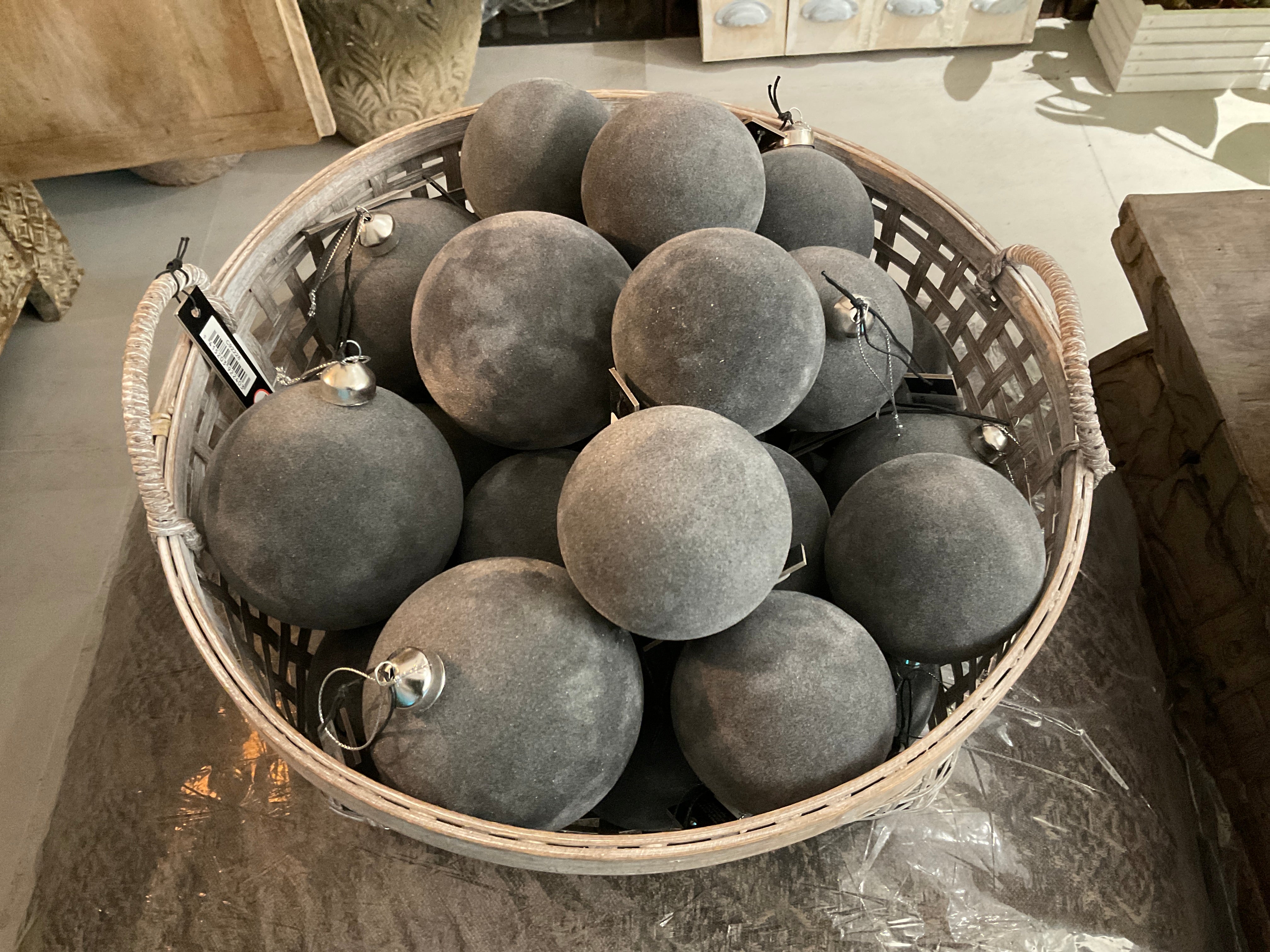 Palla natale velluto grigio