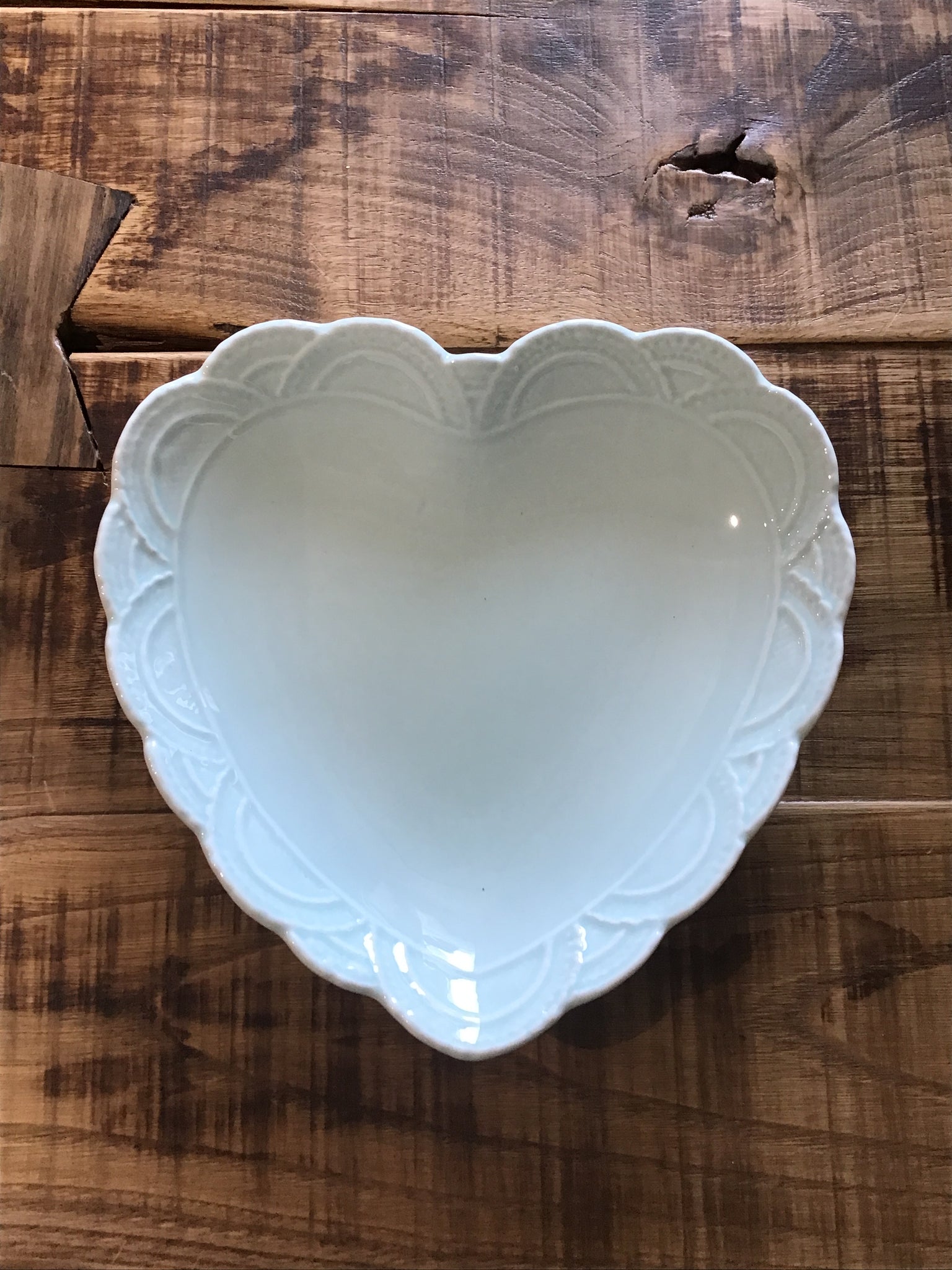 Vassoio Cuore ceramica verde