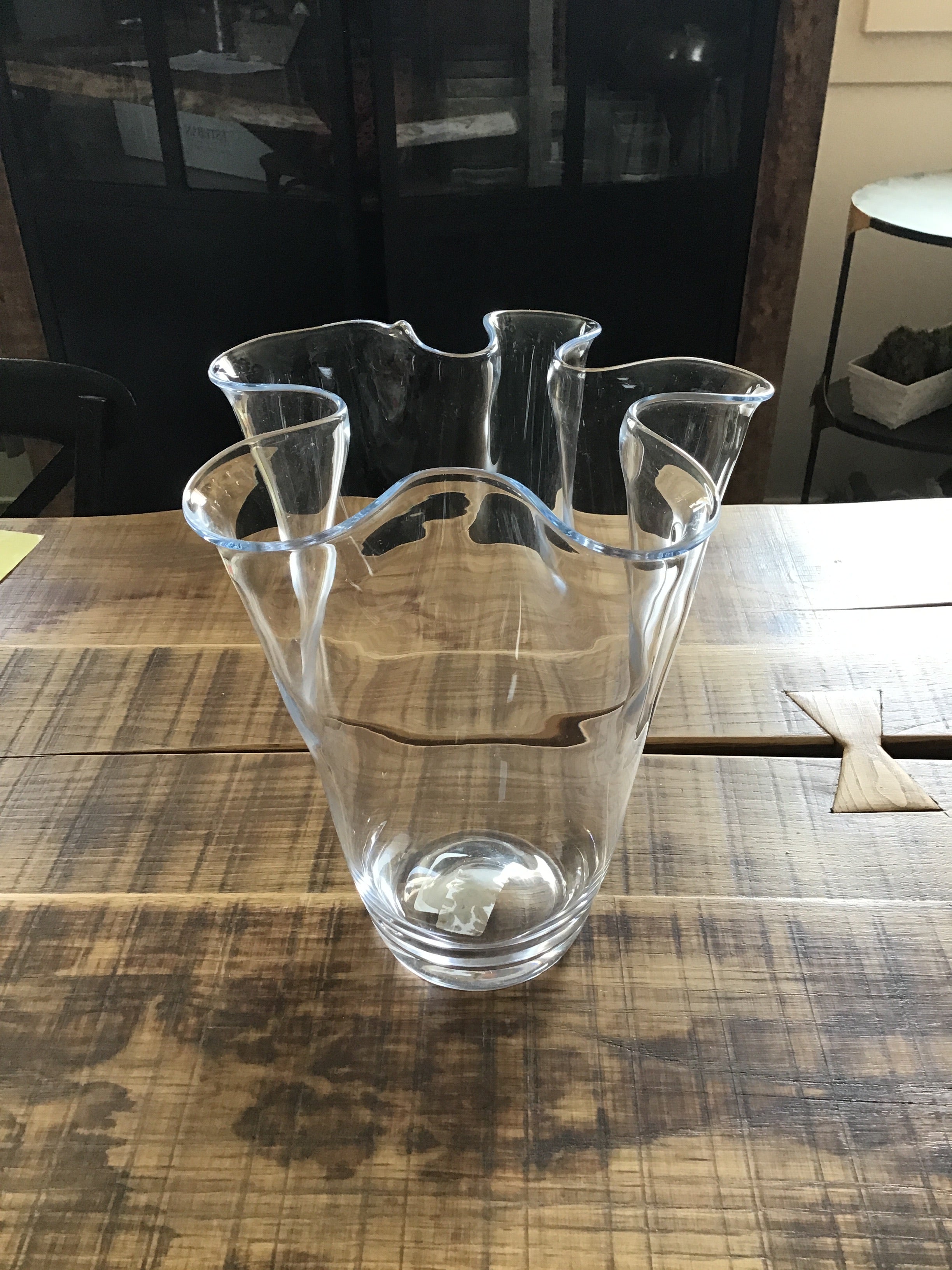 Vaso vetro ondulato grande