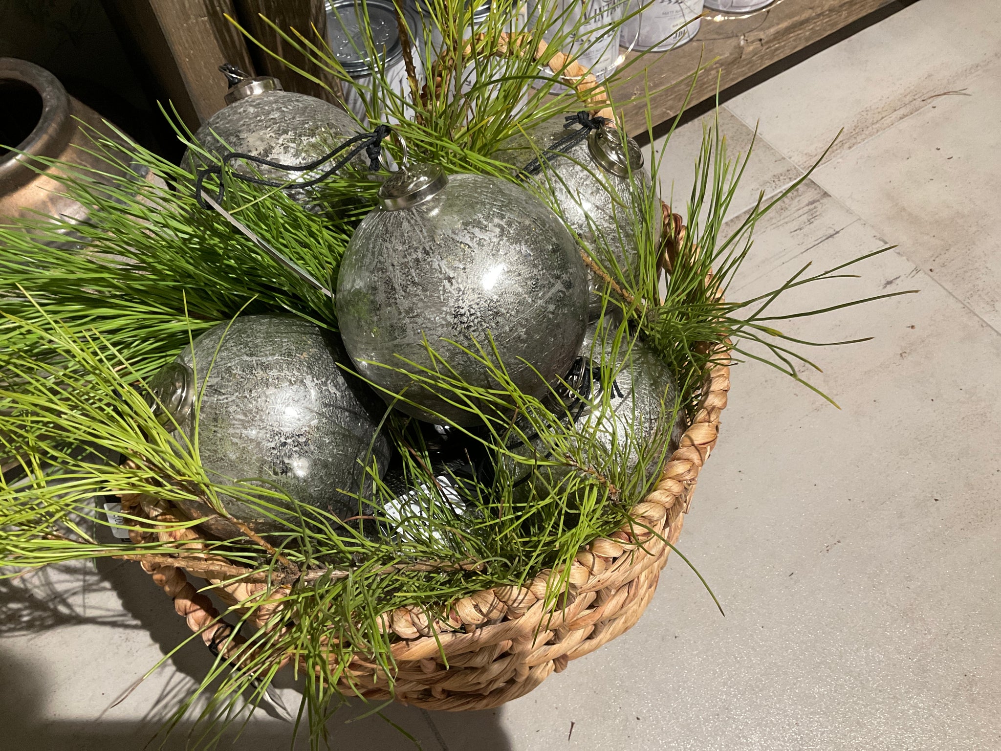Palla natale ant. ve argento e grigio