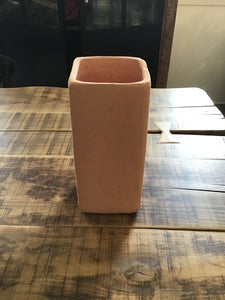 Vaso quadrato ceramica salmone S