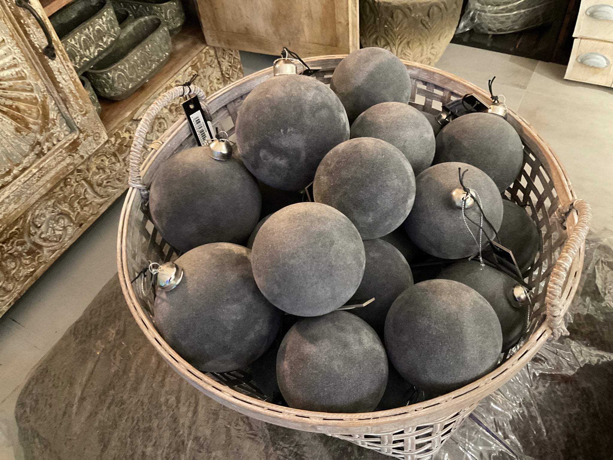 Palla natale velluto grigio